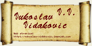 Vukoslav Vidaković vizit kartica